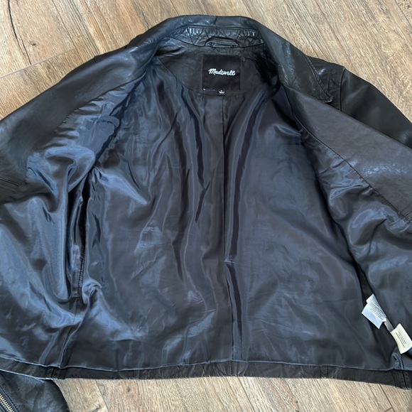 Madewell Washed Motorcycle Leather Jacket: Brass Hardware Edition - Picture 3 of 13